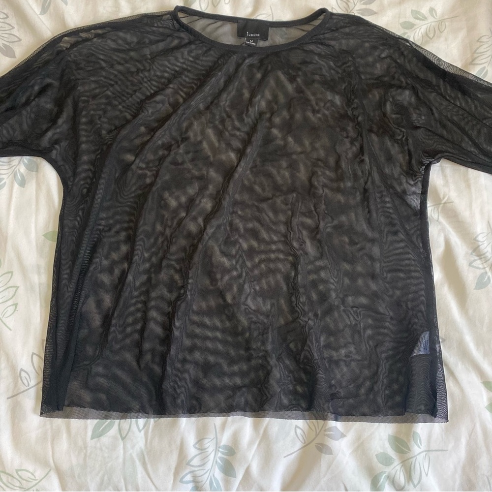 Lumiere Women’s Mesh Tee - Black (Size Medium) - Picture 2 of 6